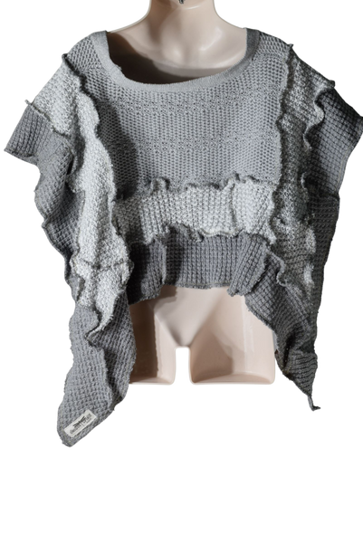 Gray Cropped Kid's Poncho & a Hint of Sparkles