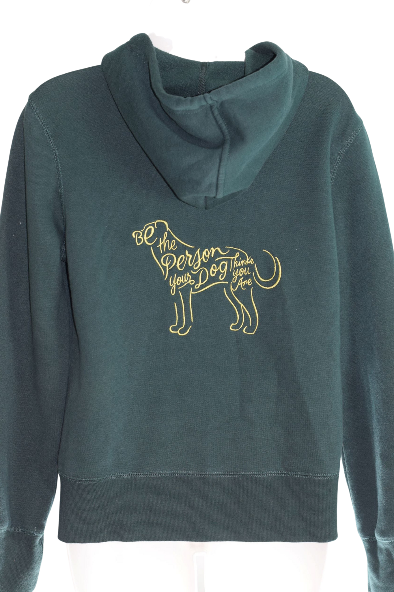 Embroidered Be the Person your dog thinks you are  Adult Small Zip Up Hoodie for the Dog Lover