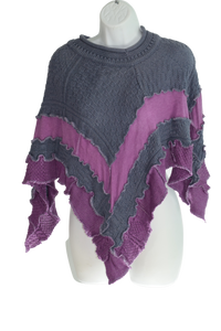 2 Toned Periwinkle & Purple Child/Young Adult Poncho