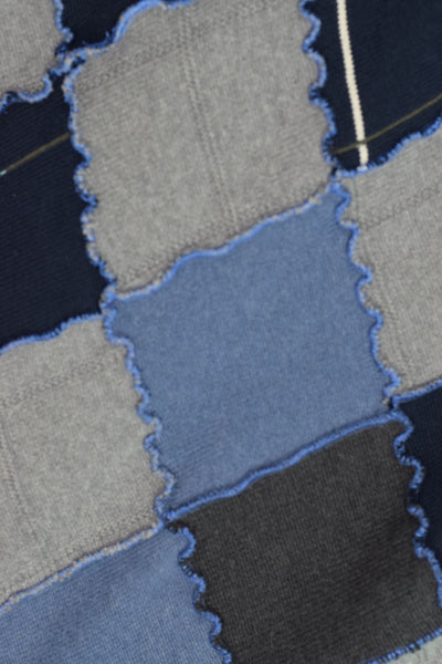 Blue & Gray Patchwork Sweater Blanket