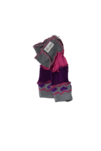 Gray, Purple & Sparkly Pink with Hearts Children's Poncho w/ Arm Warmers