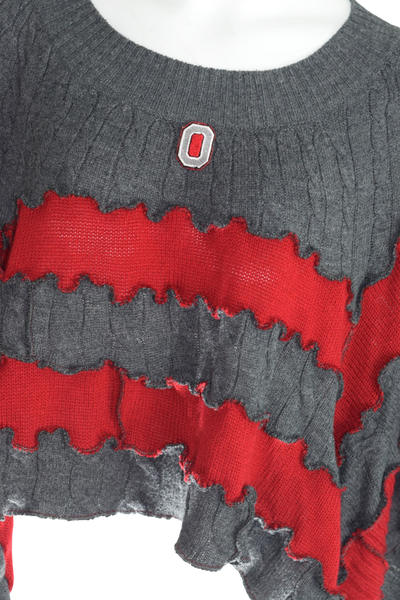 Ohio State Scarlet & Gray Knit Poncho