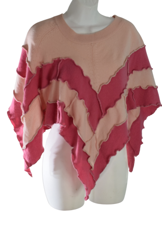 Pink  Cashmere & Acrylic Women's Poncho