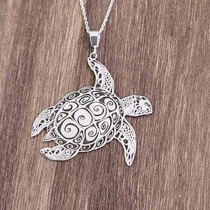 Sterling Silver Sea Turtle Necklace  Handmade